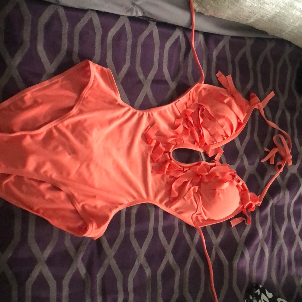 Coral sexy one piece suit